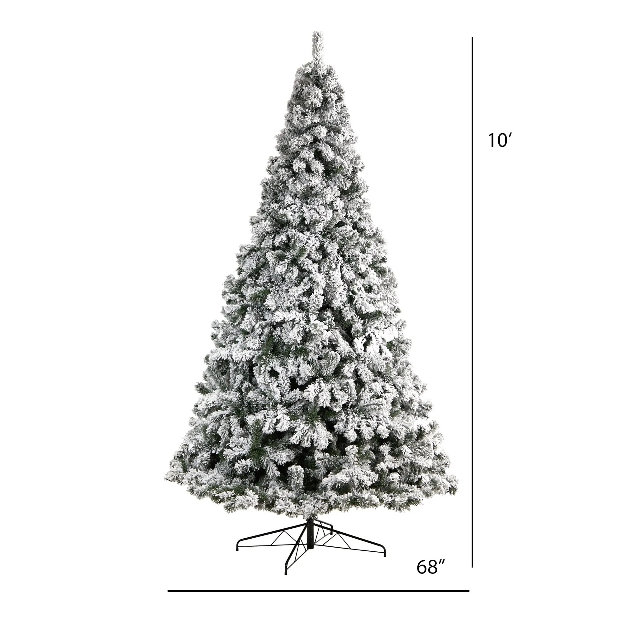 10' Flocked West Virginia Fir Artificial Christmas Tree with 1680 Bendable Branches