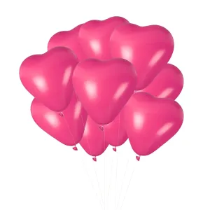 11" Latex Heart Balloon Bundle - Dark Pink