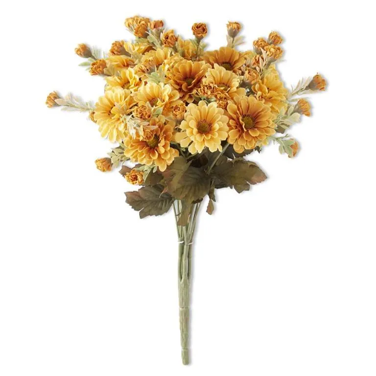 15 INCH GOLDEN YELLOW MUM BUSH