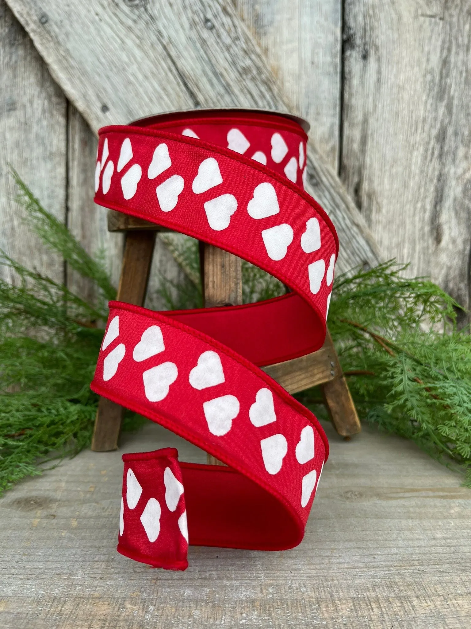 1.5" Hearts Ribbon, Farrisilk Ribbon