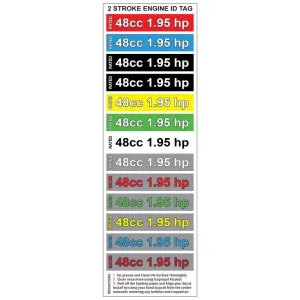 2-Stroke Motorized Bicycle Engine ID Decals - 48cc 1.95hp