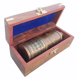 20_Inch Brass Victorian Marine Telescope London 1915 | with Wood Box Vintage