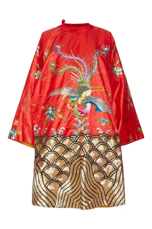 20th Century Chang-Fu Red Satin Robe