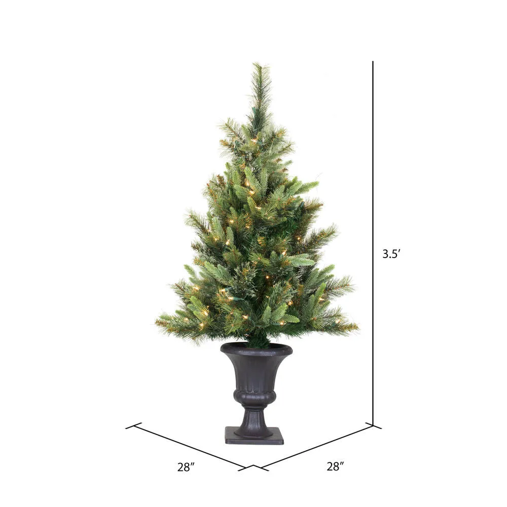 3.5' Cashmere Pine Artificial Christmas Tree Warm White Dura-Lit LED Lights