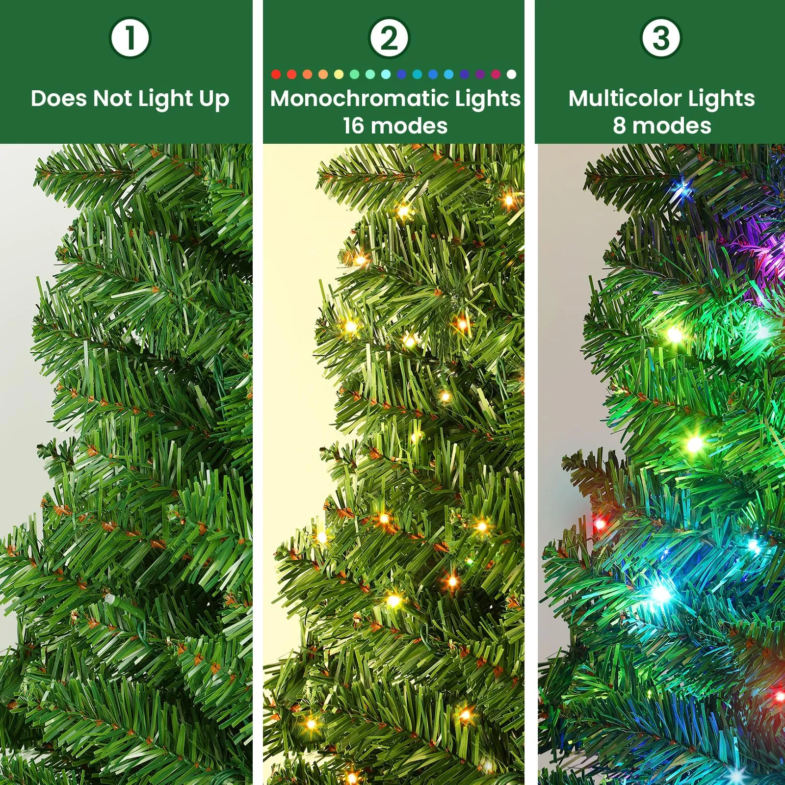 4ft Prelit RGB Lights Premium Artificial Hinged Christmas Tree-Green