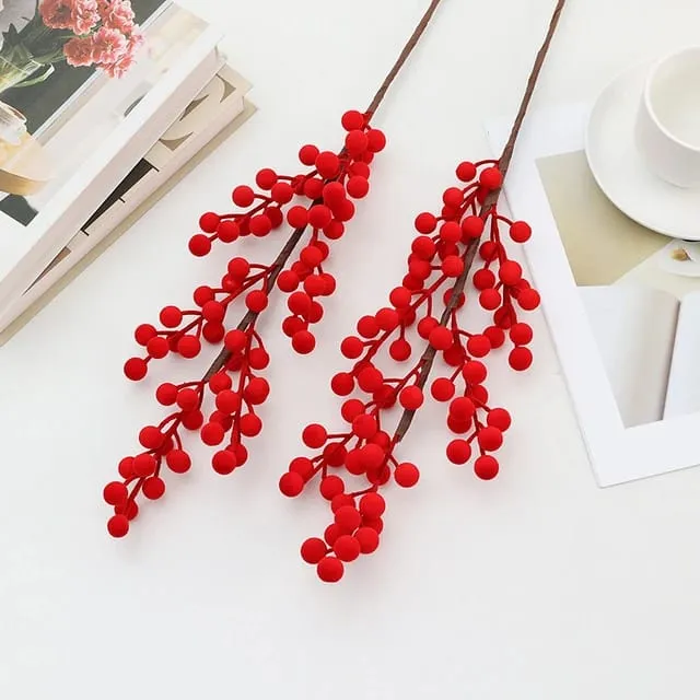 5 PCS Artificial Red Berry Bouquet Christmas Decoration Flower