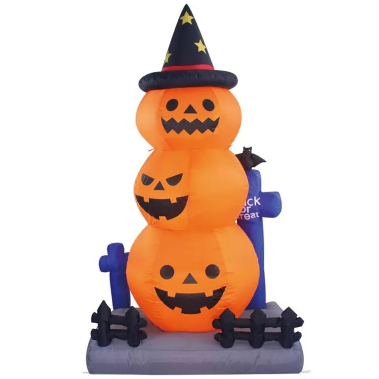 6' Inflatable Light-Up Jack-O-Lantern Stack