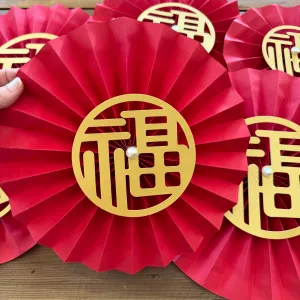 6 pack - DIY Paper Chinese Table Decorations - Good Luck