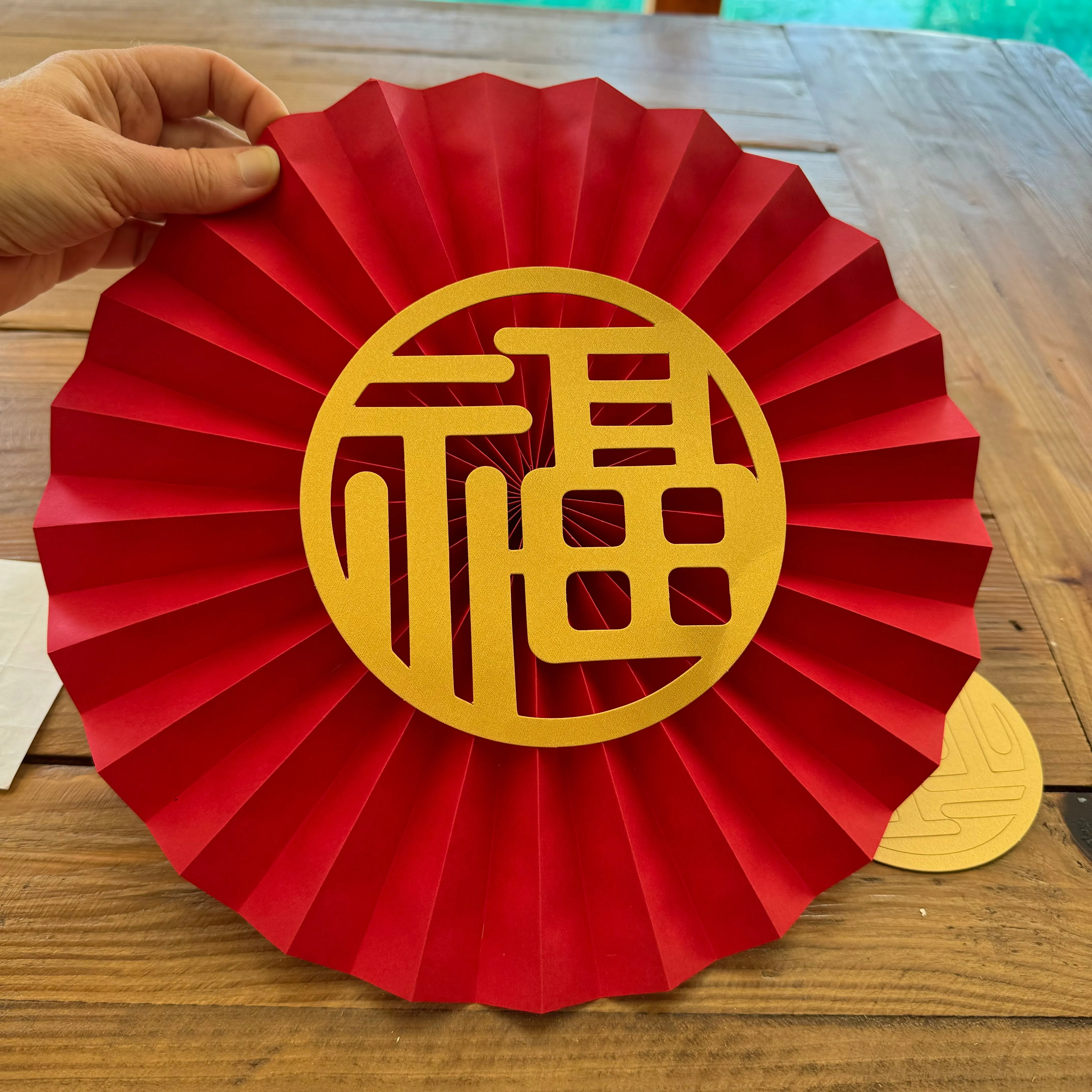 6 pack - DIY Paper Chinese Table Decorations - Good Luck