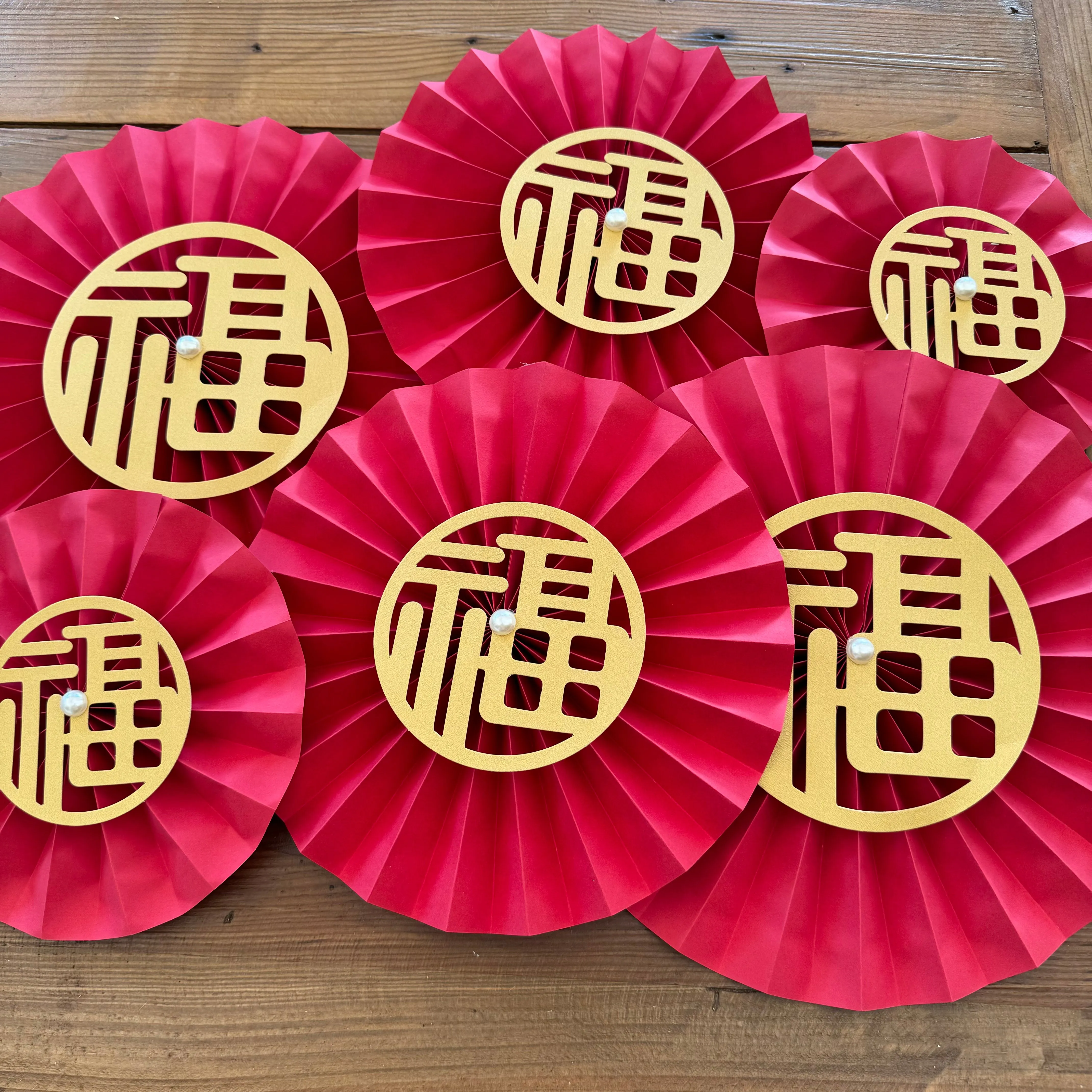 6 pack - DIY Paper Chinese Table Decorations - Good Luck