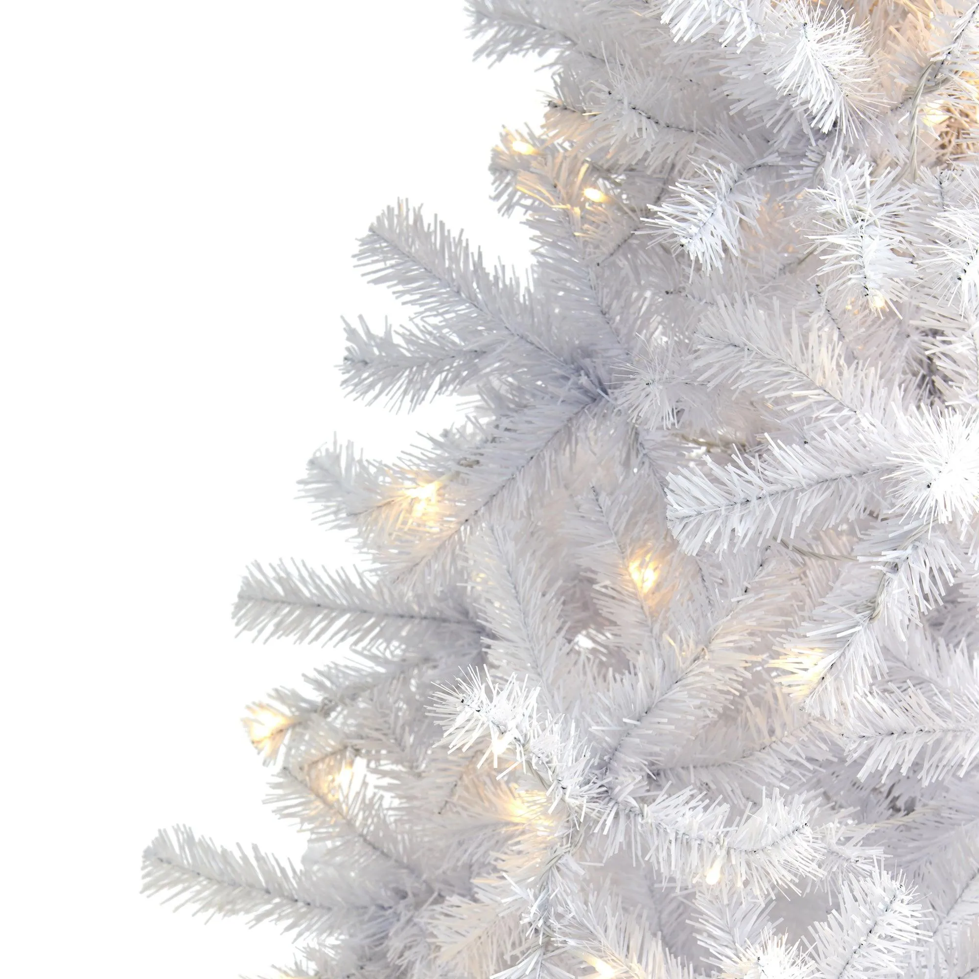 6' White Artificial Christmas Tree with 680 Bendable Branches and 250 Clear LED Lights