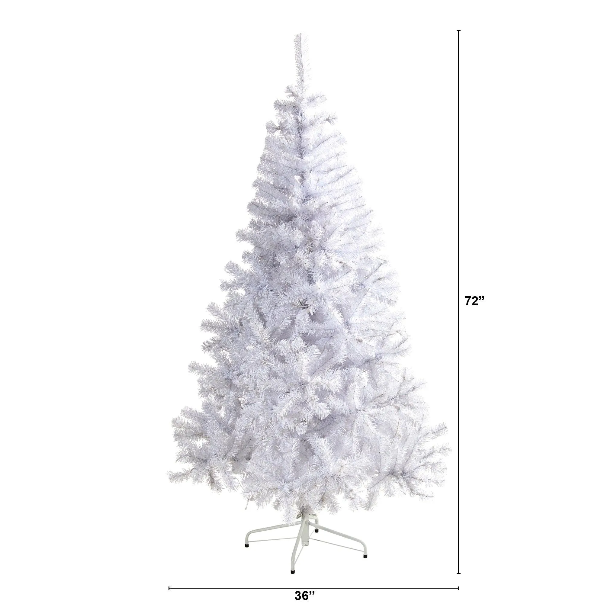 6' White Artificial Christmas Tree with 680 Bendable Branches and 250 Clear LED Lights