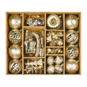 70 Pcs Champagne Gold Christmas Ball Ornament Set