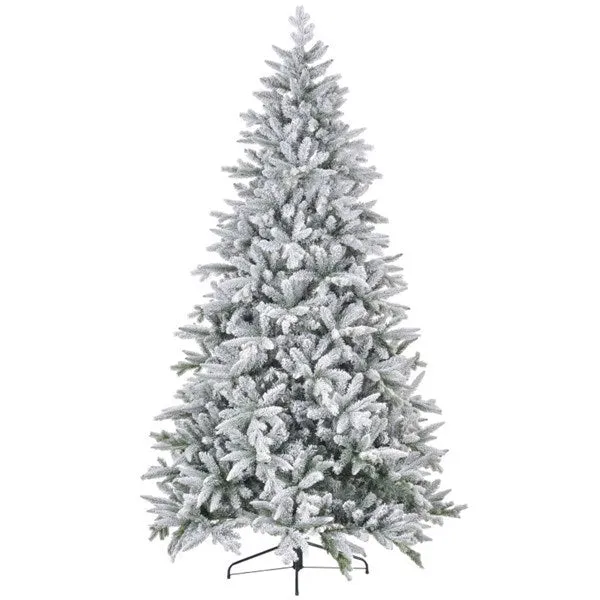 8ft Flocked Christmas tree with realistic branches 2003 tip Count