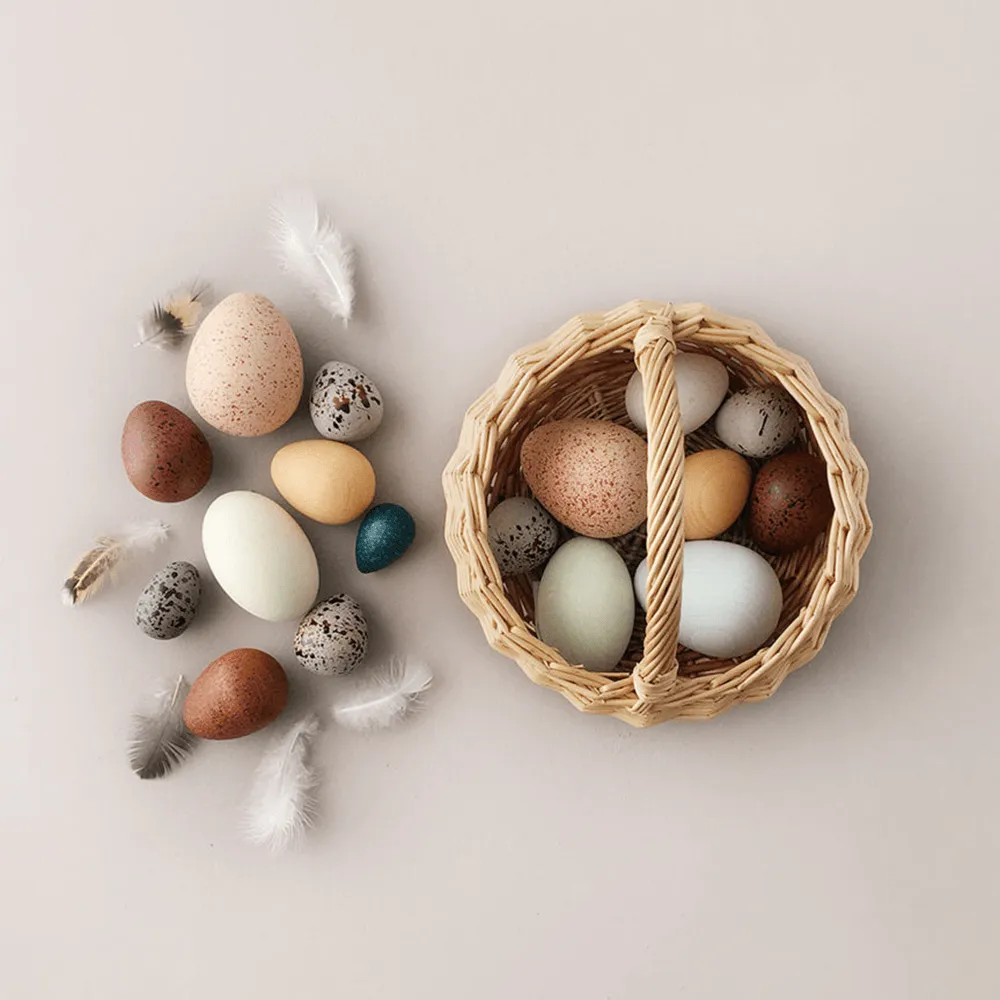 A Dozen Bird Eggs & Basket