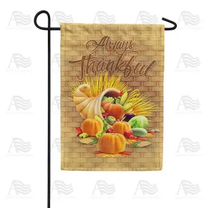 Always Thankful-Basket Weave Double Sided Garden Flag