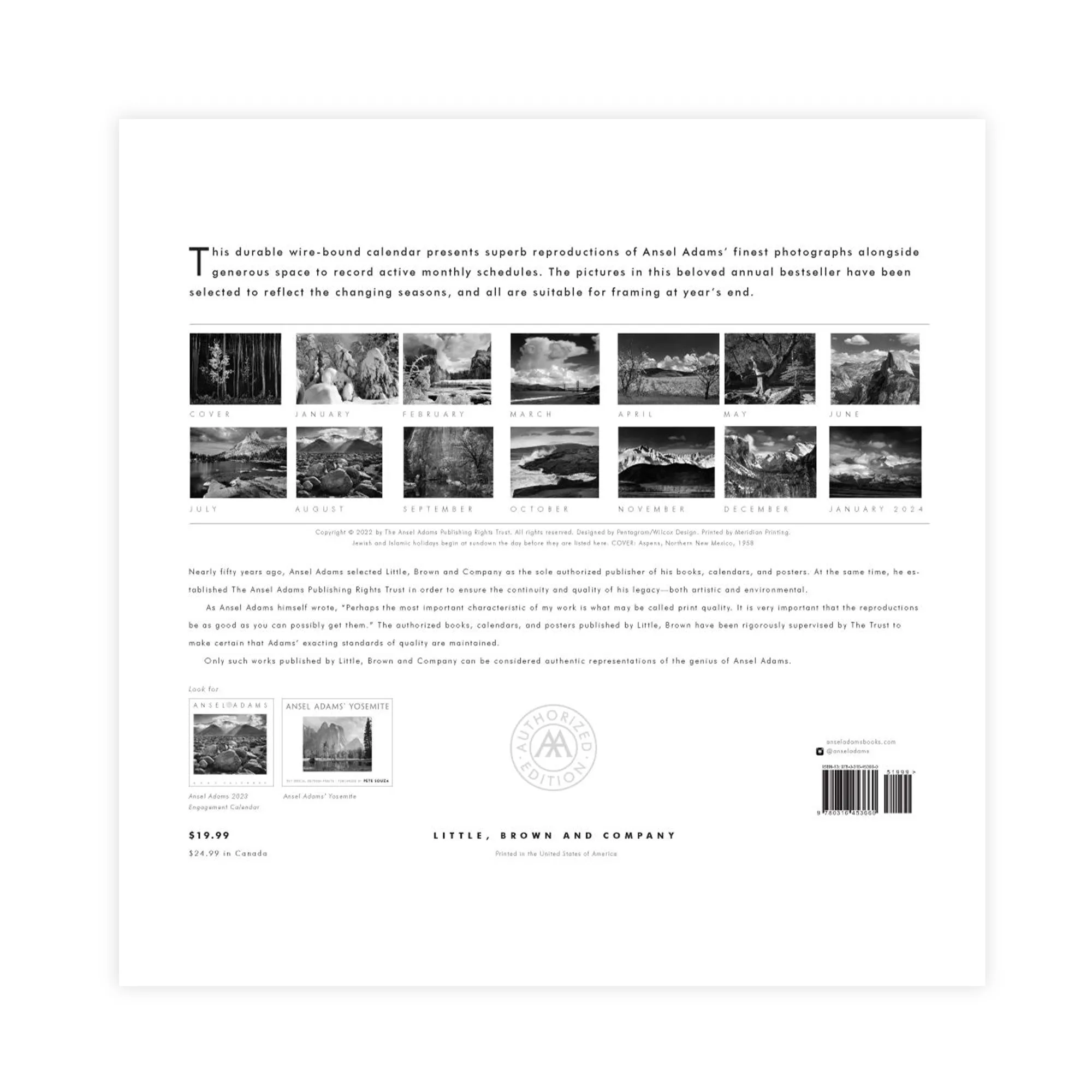 Ansel Adams 2023 Wall Calendar