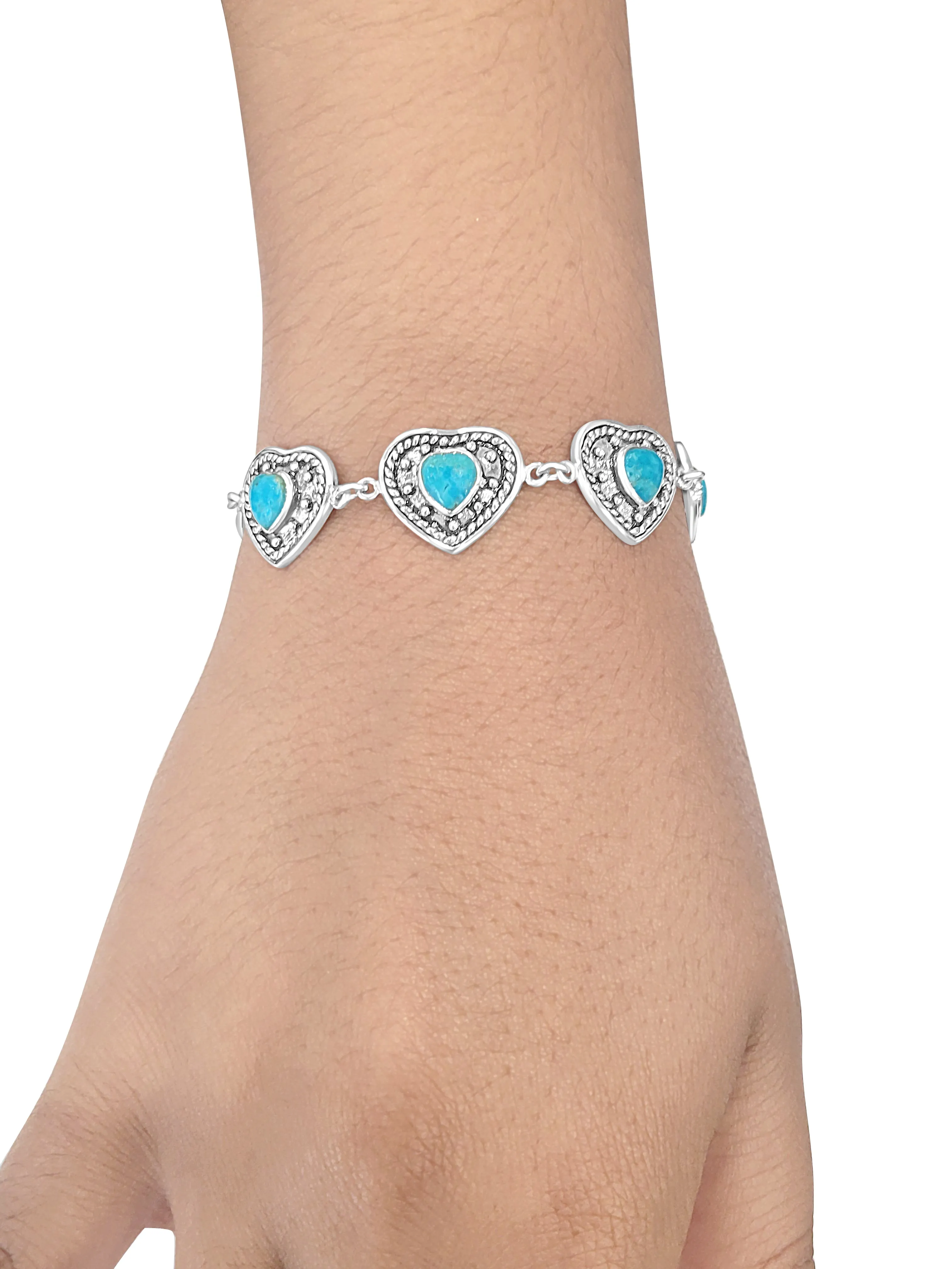 Antique Heart Turquoise Bracelet