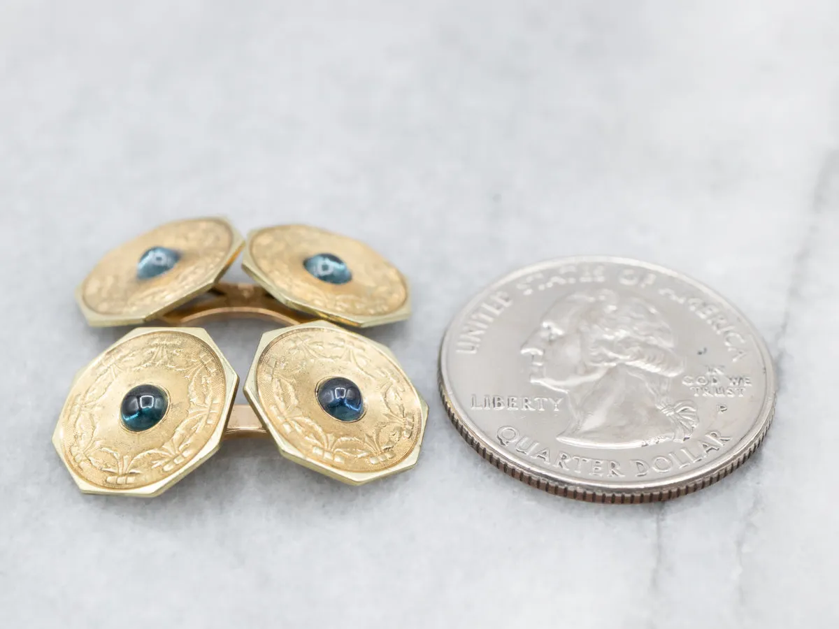 Antique Synthetic Sapphire Cufflinks