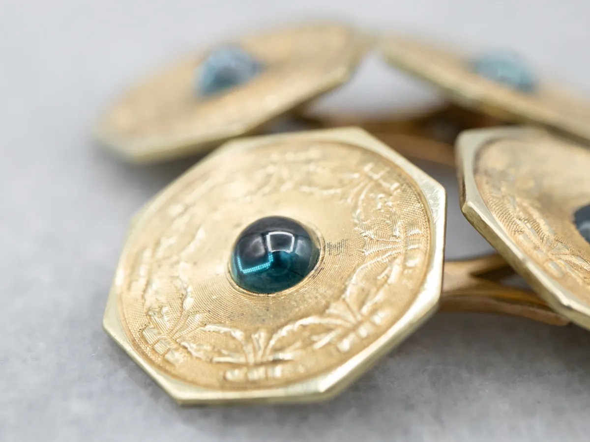 Antique Synthetic Sapphire Cufflinks