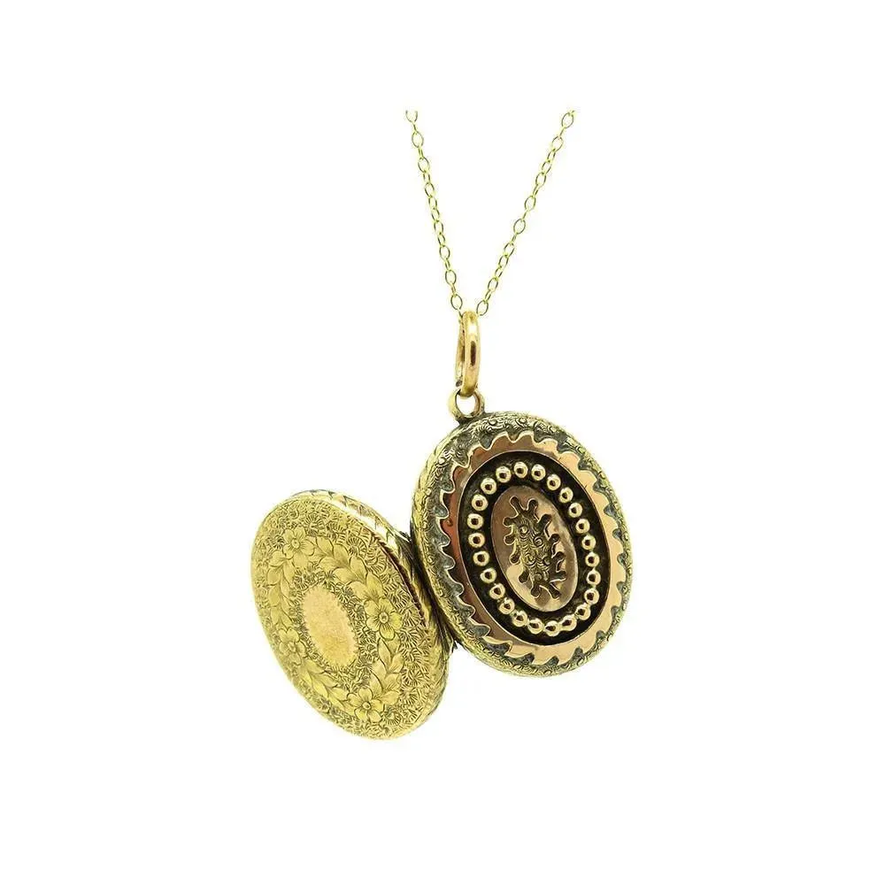 Antique Victorian Ornate 9ct Yellow Gold Locket