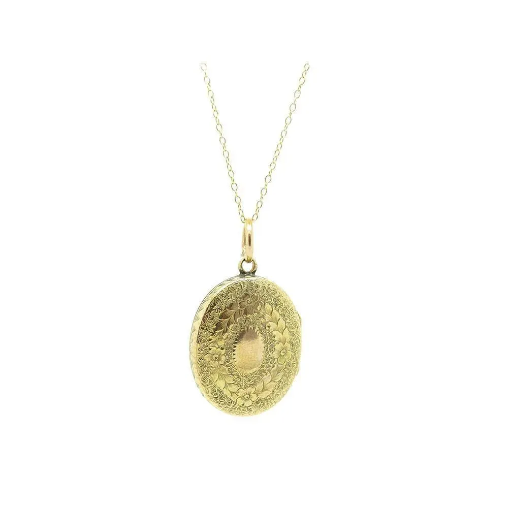 Antique Victorian Ornate 9ct Yellow Gold Locket