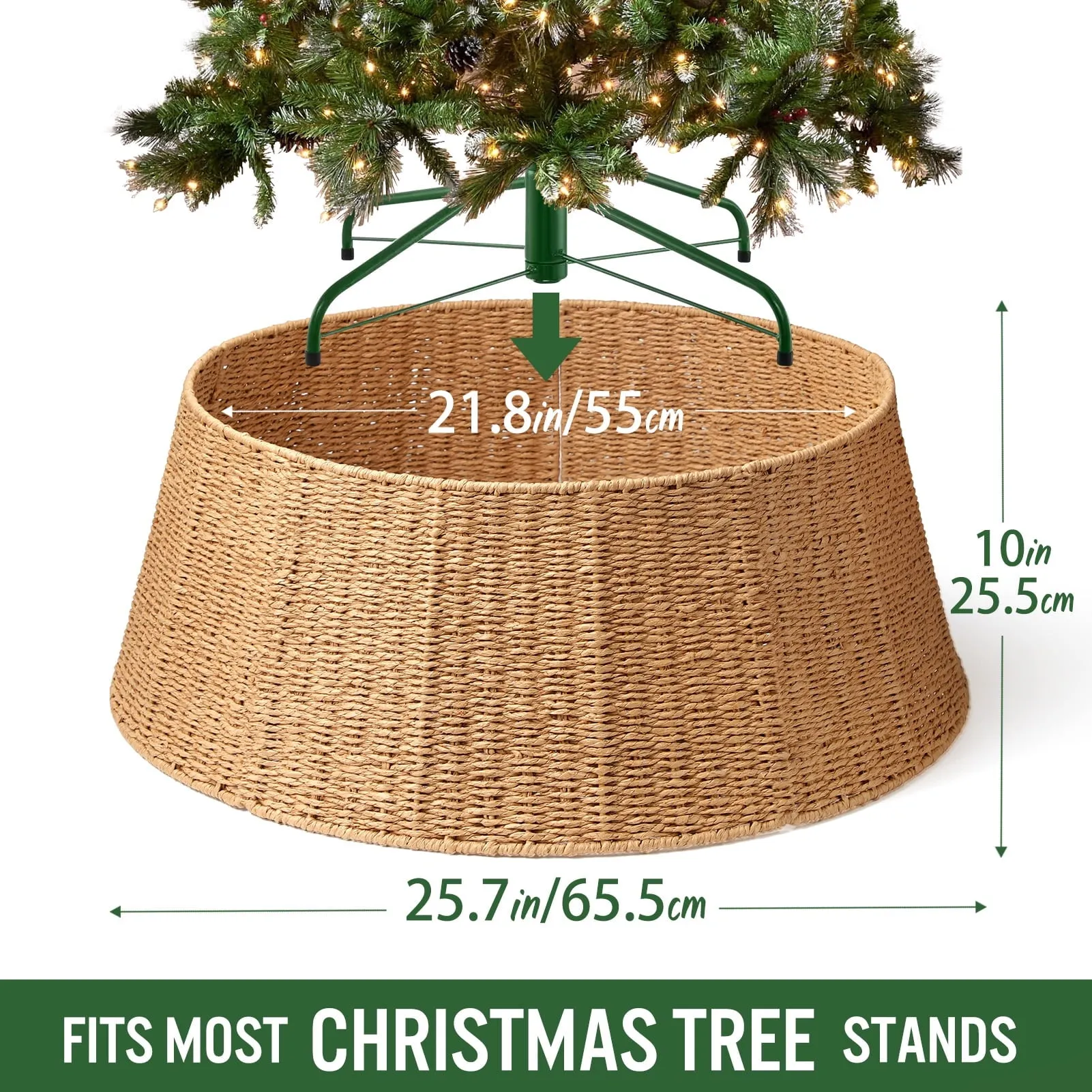 26-inch Christmas Tree Collar Stand Cover for Festive Tree Decorations