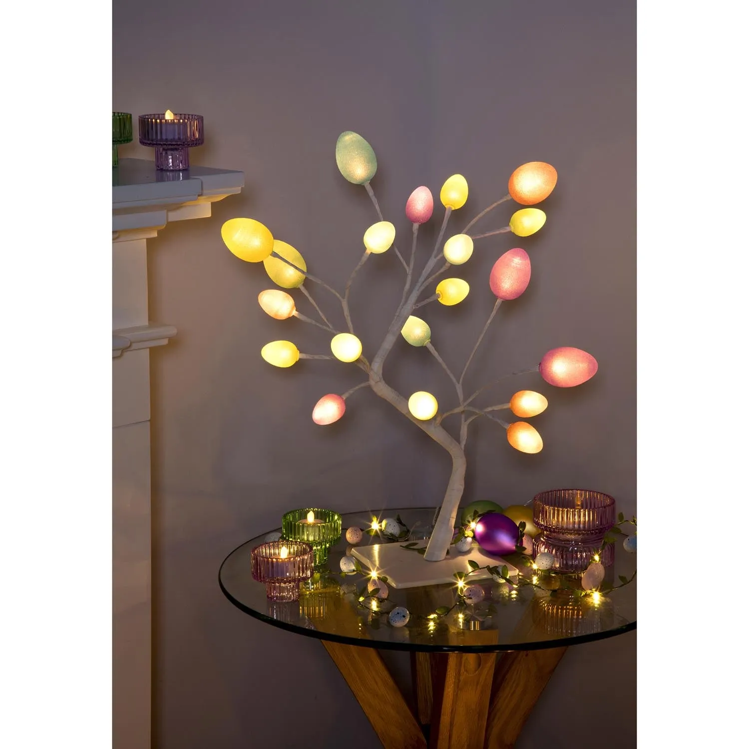 Battery Operated Easter Egg Tree With 20 LEDs - 45cm