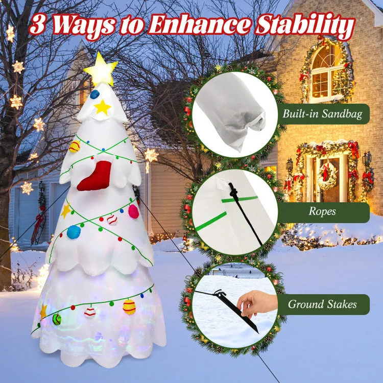 Blow up Christmas Decoration with Colorful Rotating Light and LED Lights