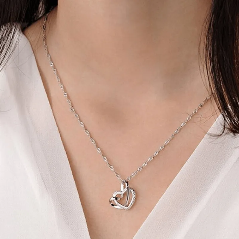 Bonding of Hearts Silver Necklace