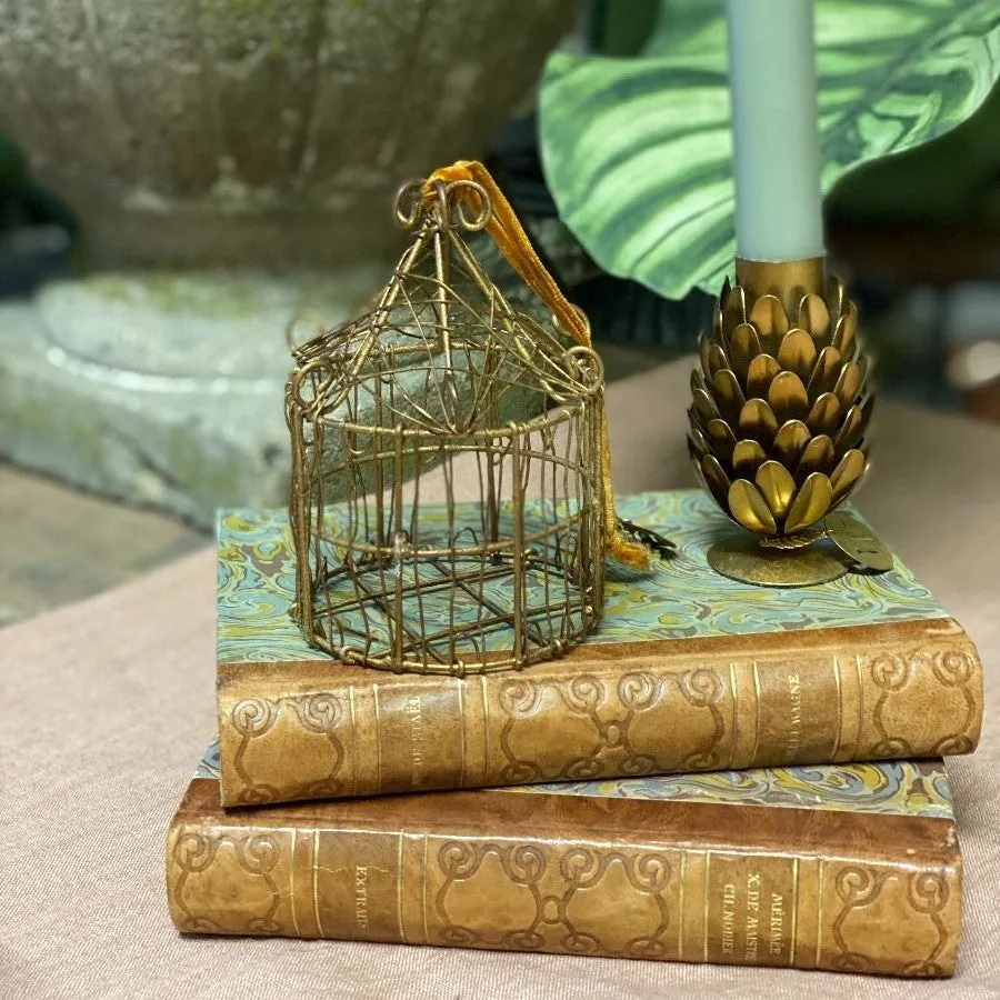 Brass Wire Birdcage Hanging Decoration