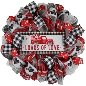 Buffalo Plaid Valentines Wreath - Loads of Love - Valentine's Day Decor