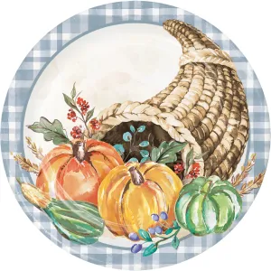 Bulk Decadent Cornucopia 8.75 Inch Paper Dinner Plate (96 per Case)