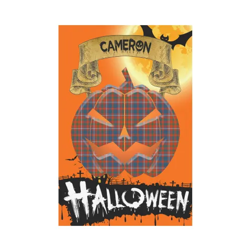 Cameron of Lochiel Ancient Tartan Jack O' Lantern Garden Flag / Halloween Home Decor NN4