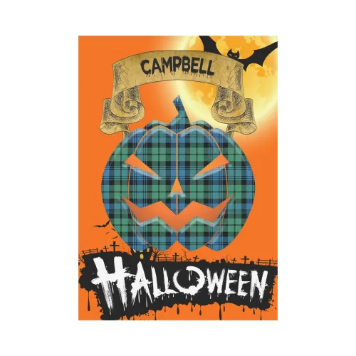 Campbell Ancient Tartan Jack O' Lantern Garden Flag / Halloween Home Decor NN4