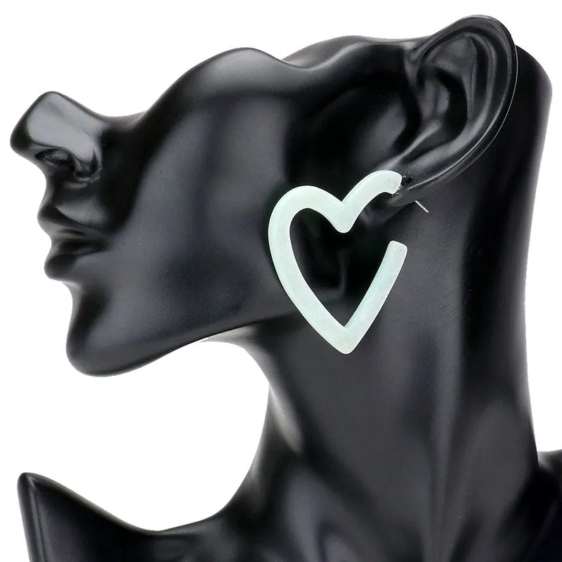 Celluloid Acetate Open Heart Earrings