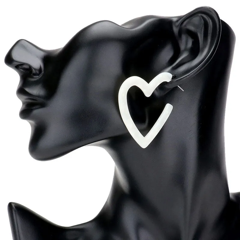 Celluloid Acetate Open Heart Earrings