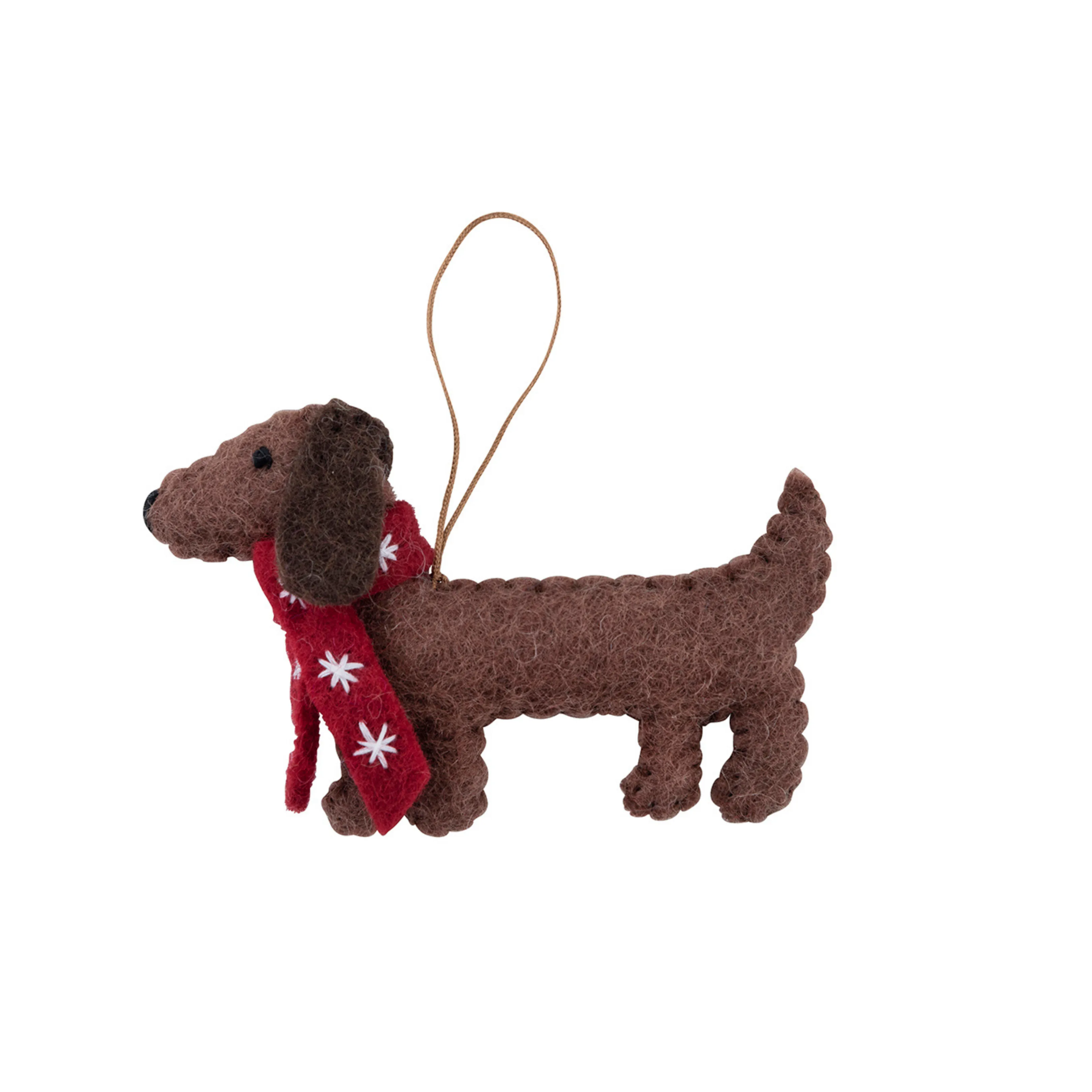 Christmas dachshund with scarf