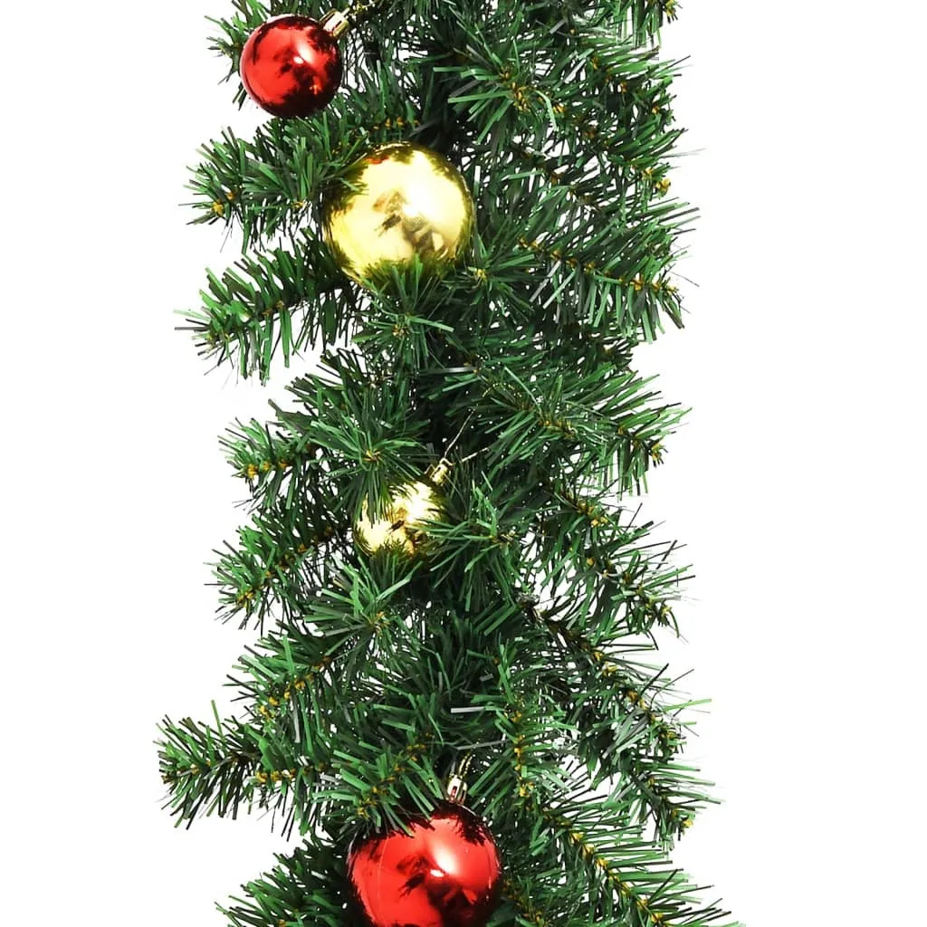 Christmas Garland Decorated with Baubles 16 ft