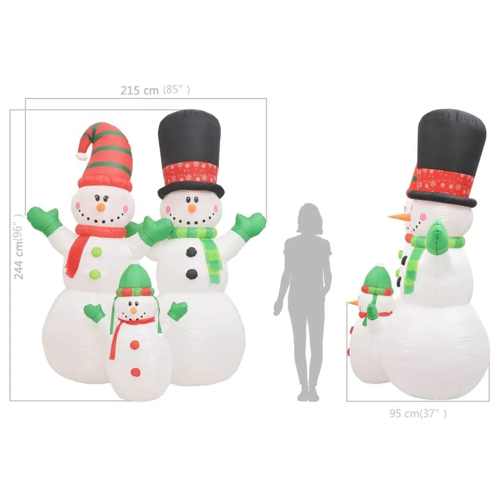 Christmas Inflatable Snowmen Family LED IP44 8 ft