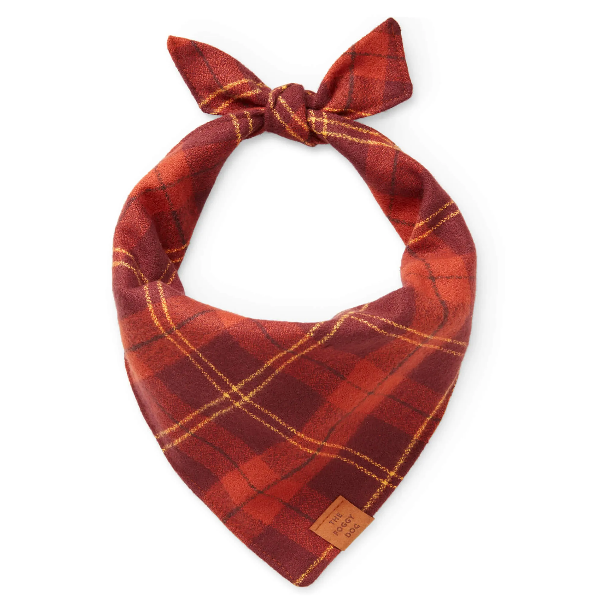 Cider Plaid Flannel Dog Bandana