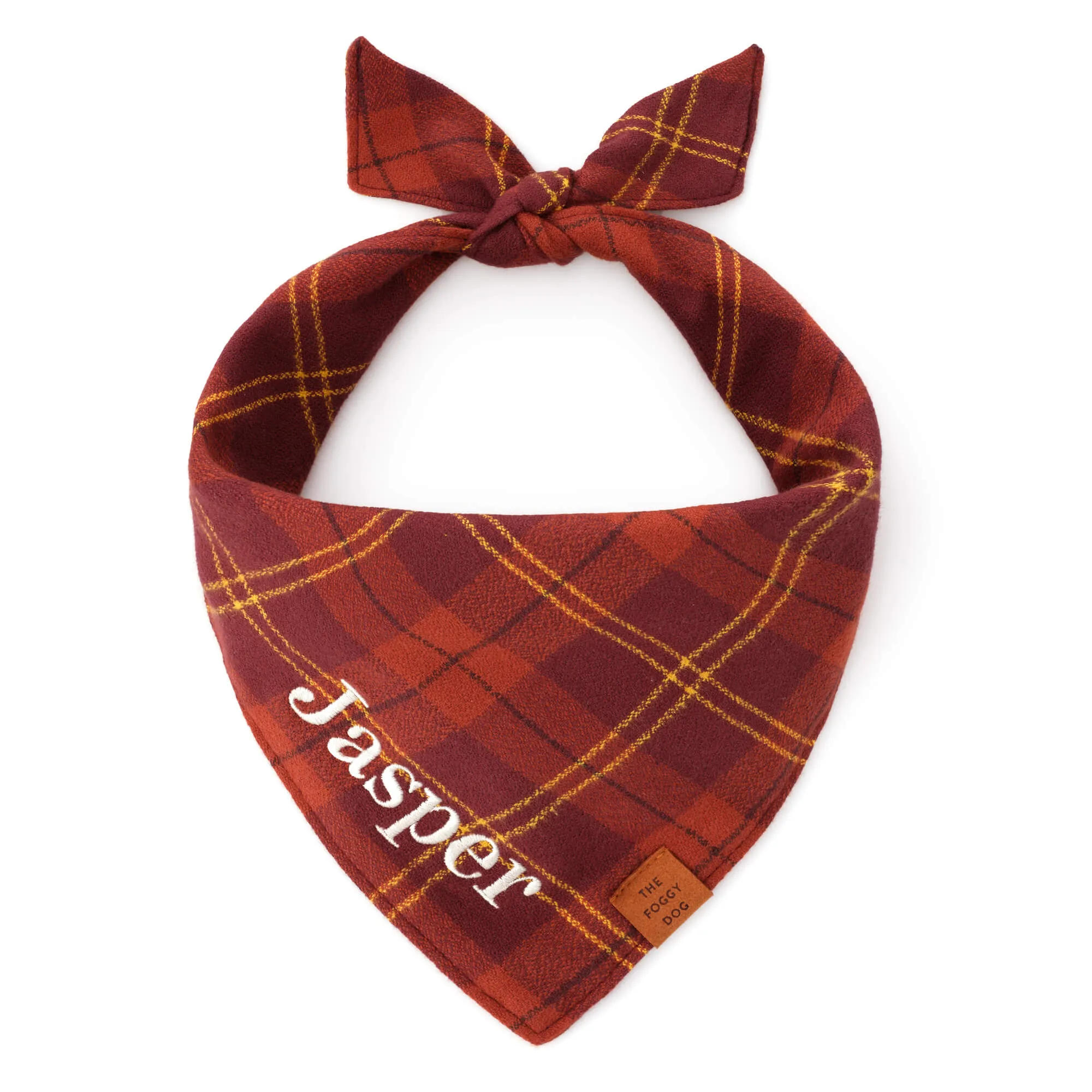 Cider Plaid Flannel Dog Bandana