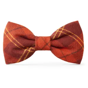 Cider Plaid Flannel Dog Bow Tie