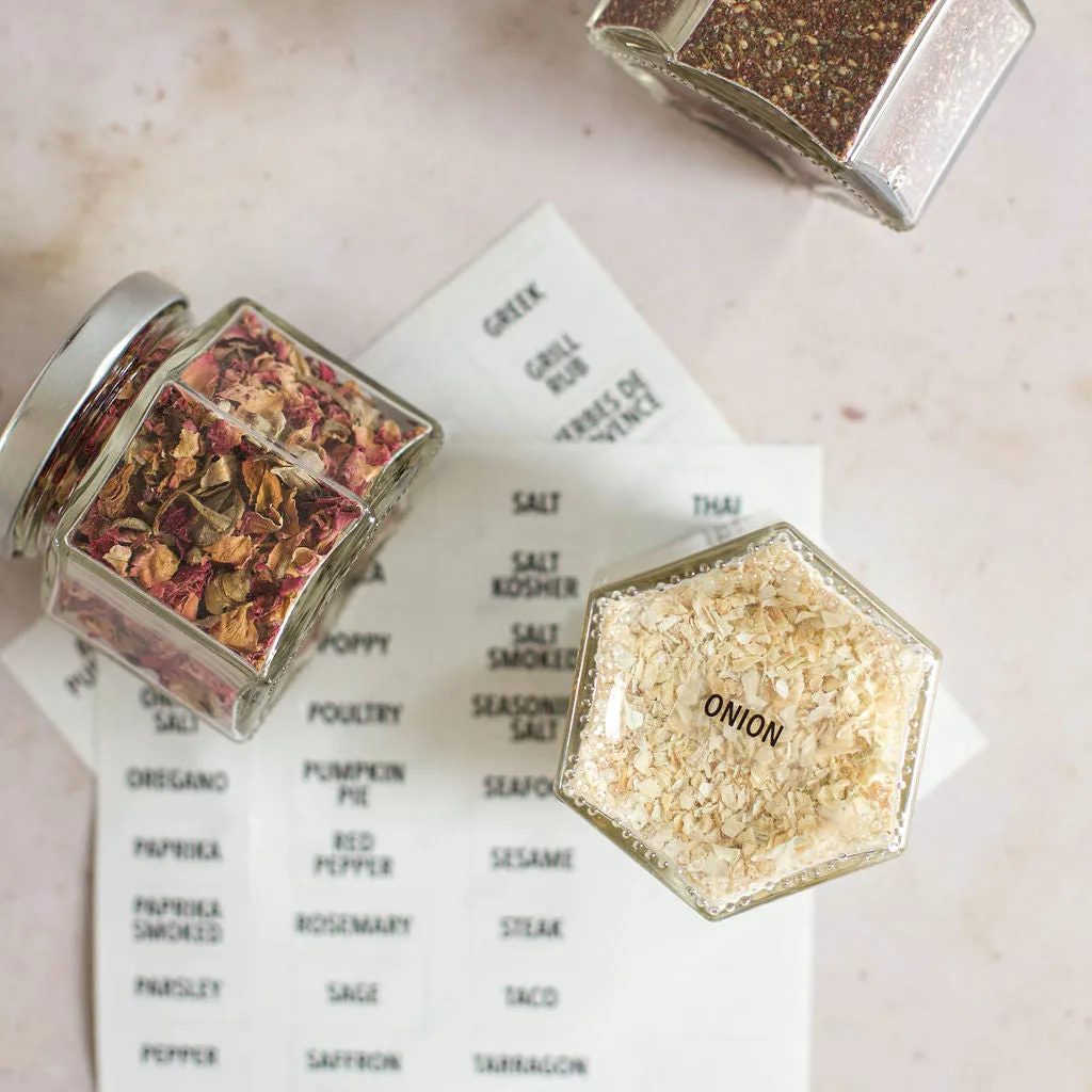 Clear Spice Labels — Small 1" Wide Rectangle