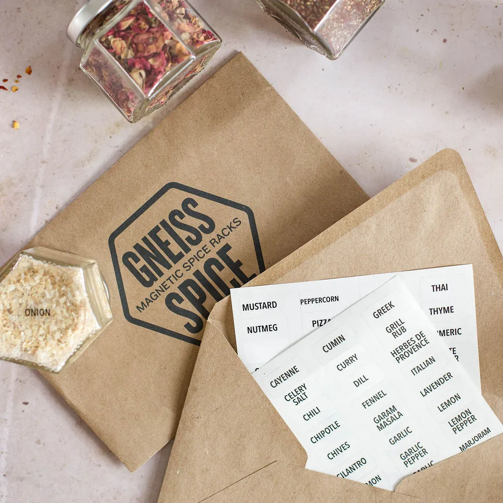 Clear Spice Labels — Small 1" Wide Rectangle