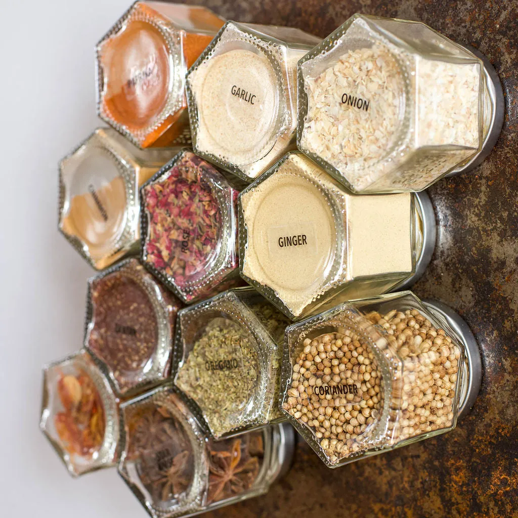 Clear Spice Labels — Small 1" Wide Rectangle