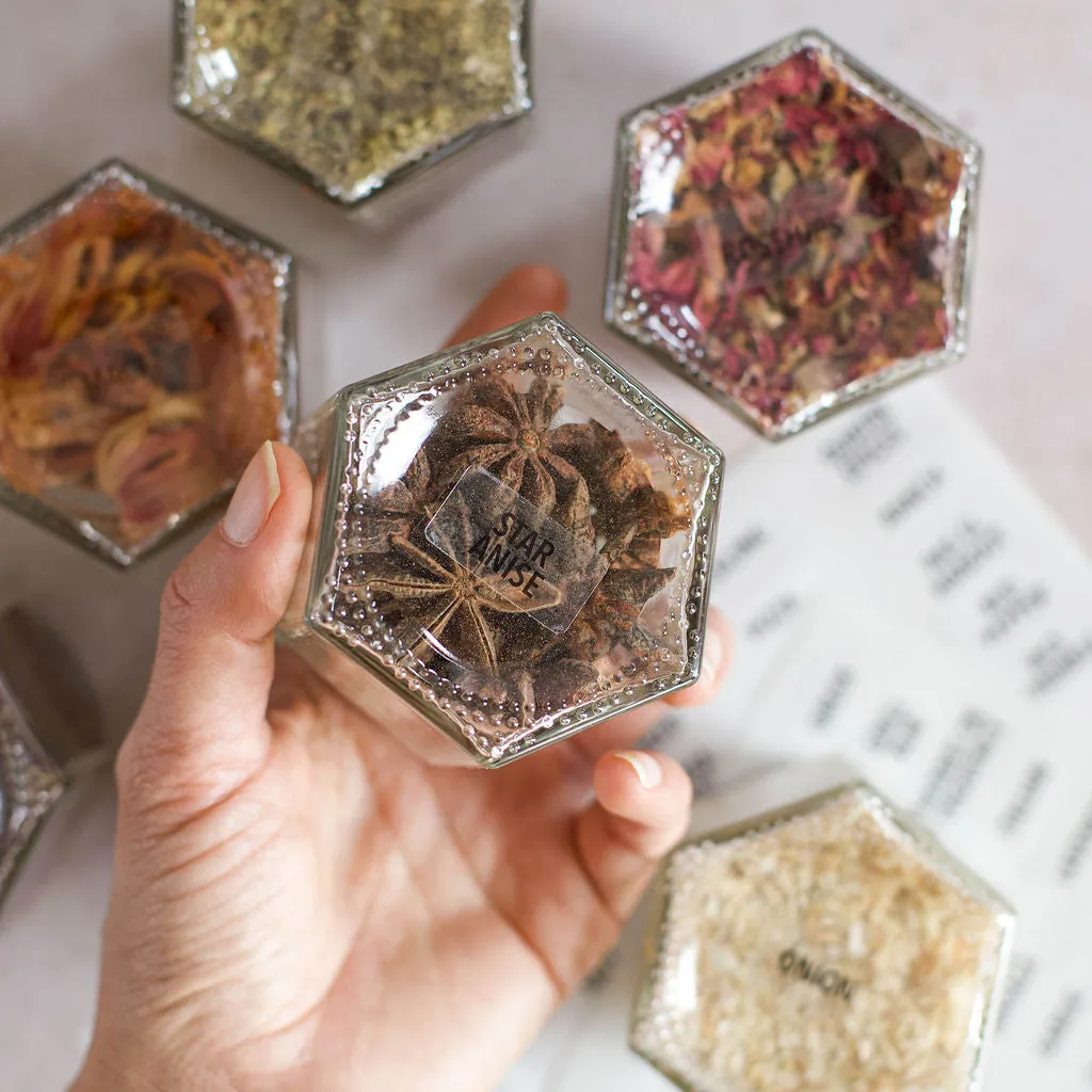 Clear Spice Labels — Small 1" Wide Rectangle