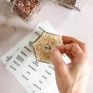 Clear Spice Labels — Small 1" Wide Rectangle