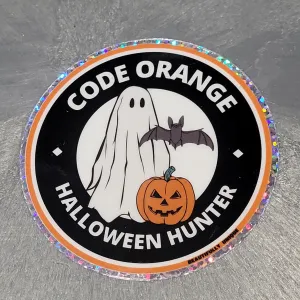 Code Orange Halloween Hunter Glitter Vinyl Sticker