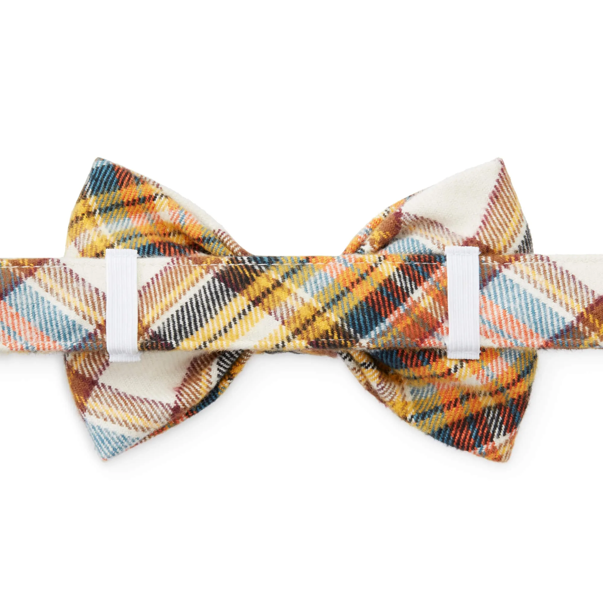 Cornucopia Plaid Flannel Dog Bow Tie